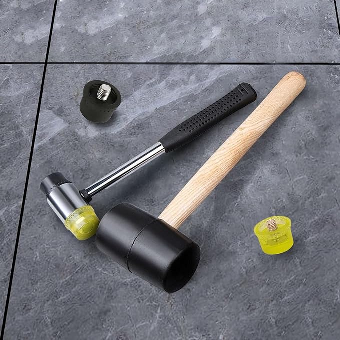 2 PCS Rubber Hammer with 2 Soft Rubber Head,8 Oz & 25mm Multi-function Double Head Mounting Hammer,Suitable For Crafts, Woodworking, Flooring, Camping and Other Industries