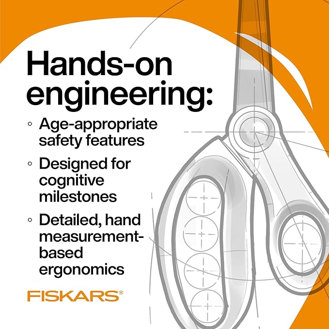 Fiskars 7" Student Scissors for Kids Ages 12-14, Scissors for School or Crafting, Back to School Supplies, Black