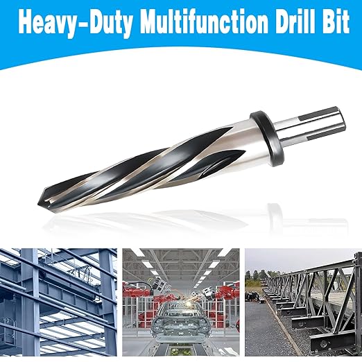 5 PCS M2 HSS Taper Chucking Reamer Set, 1/2" 3-Flat Round Shank Bridge/Construction Reamer Drill Bits for Steel, Metal, Wood, Alloy - Align and Enlarge Existing Holes to 3/8", 1/2", 5/8", 3/4", 1"