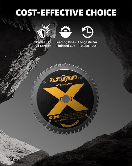 ANGELSWORD 12 Inch Miter Saw Blade for Ultra Fine Finish Wood Cutting, 100T, 2 Pack