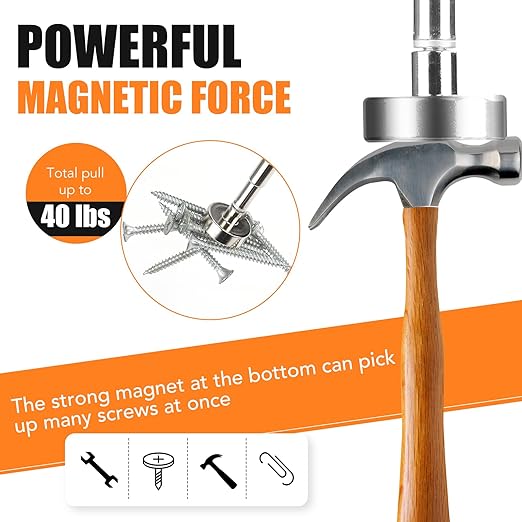 4Pcs Telescoping Magnetic Pickup Tool with 40lb Pull Force, 30in Telescopic Strong Magnet Sticks, Non-Slip Long Extendable Magnet Pickup Tools, Magnetic Nail Picker Upper