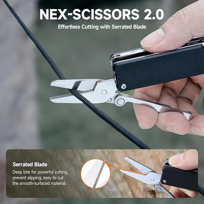 NexTool Knight K30 Axis Lock Folding Pocket Knife, 11-in-1 Multitool with 2.76" 14C28N Steel Blade EDC Knife and G10 Handle, Crossbar Lock Knives for EDC, Camping, Hiking, Survival, Gifts for Men