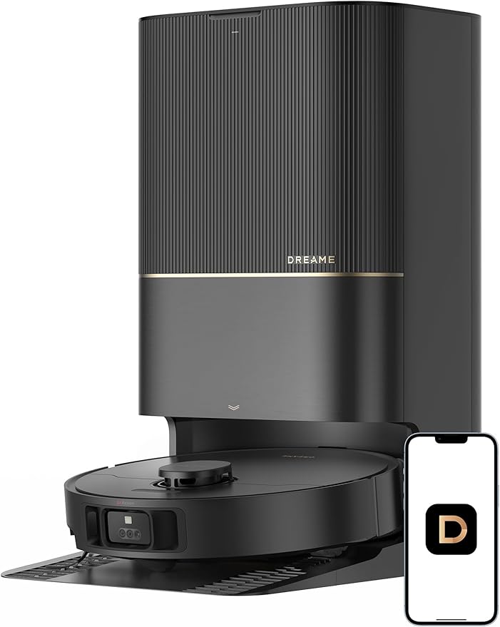 DREAME X40 Ultra Robotic Vacuum with Removable & Liftable Mop, 12,000Pa Suction, Side Brush Extensive Cleaning, 158째F Mop & Washboard Self Cleaning, Auto-Empty, Auto Refill, liftable Brushes