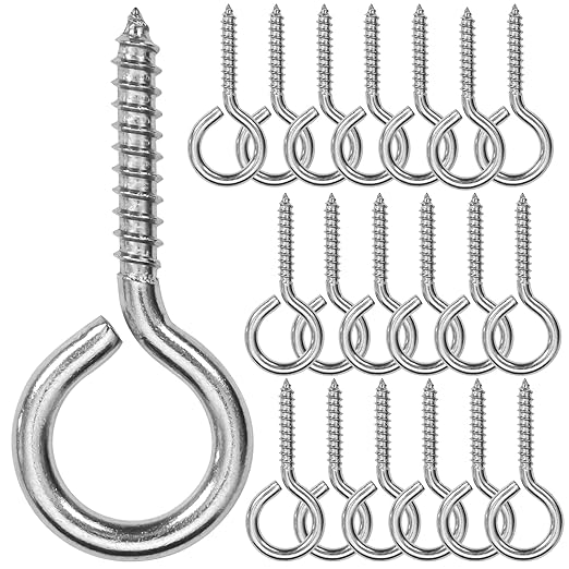 10PCS 2.55 inches Screw Eyes M5 304 Stainless Steel Eye Screws, Heavy Duty Screw, Eye Hooks Screw Eye Bolts Eye Hooks Screw, Indoor & Outdoor Uses (10, M5-2.55inch)