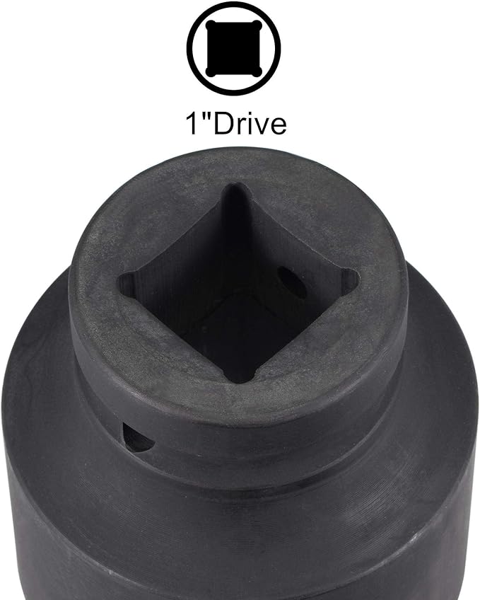 uxcell 1-Inch Drive 55mm 12-Point Impact Socket, CR-MO Steel 80mm Length, Standard Metric Sizes