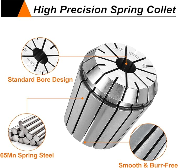 HARFINGTON Spring Collet Chuck ER40 11mm 65Mn Spring Steel Precision Router Collets for CNC Engraving Milling Lathe Tool