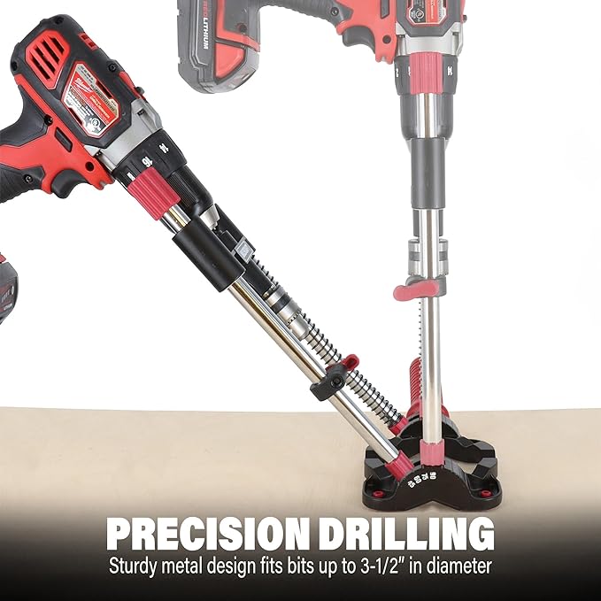 Milescraft 1318 DrillMate Portable Drillling Guide – Precision Drilling Jig Attachment for Drilling Angled or Straight Holes, Adjustable Drill Guide Attachment, Portable Drill Press with 3/8” Chuck