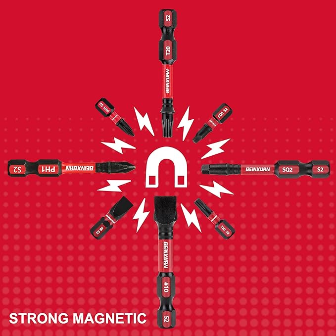 Impact Tough Magnetic Mixed 23Pack Insert Driver Bits, S2 Alloy Steel Screwdriver Power Bits Set with 1Pcs Impact Magnetic Bit Holder
