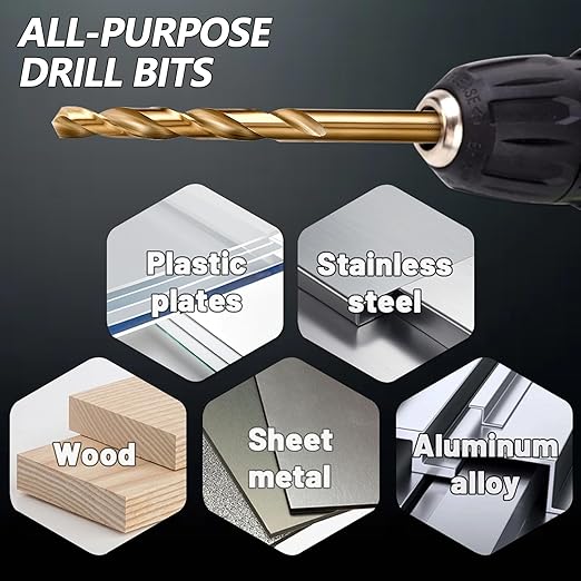 Cobalt Drill Bit Set - 115Pcs M35 High Speed Steel Bits for Hardened Metals, Stainless Steel, Cast Iron and Wooden Plastics, with Metal Index Storage Box,1/16"-1/2", A-Z, #1-#60