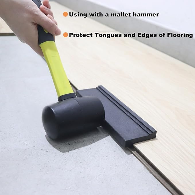 Tapping Block Wood Flooring Tool, Universal Tapping Block with 3 Different Edges, Essential Tool for Vinyl Plank & Laminate Flooring Installation