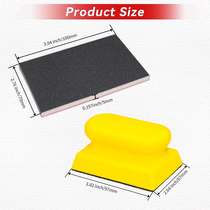 22 PCS Sanding Sponge Set, 180-3000 Grits Soft Foam Hand Sanding Block, Washable and Reusable Sandpaper Sponge for Drywall Metal Wood, Ultra Fine Sanding Pads for Model, Crafts, Auto