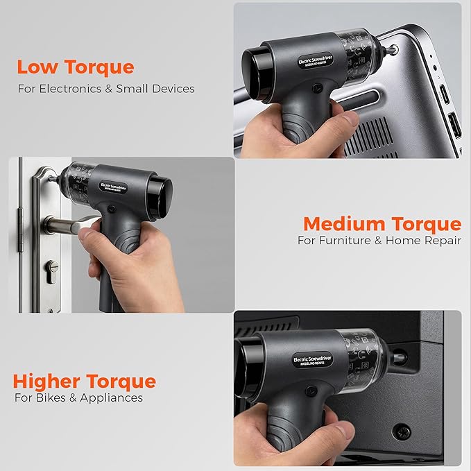 Cordless Electric Screwdriver Set with 32 Bits, Digital Screen, LED Light, 7 Torque Settings, 2500mAh Rechargeable Battery, 1/4'' Hex, Mini Electric Tool Kit for Home, Furniture, Electronic Repair