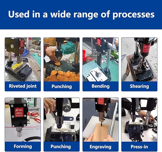 Maximum Height 19.6in/500mm, 640kg Heavy Duty Arbor Press, Manual Leather Embosser, Bench Top Perforator, Hand Trigger Press Cast Iron, for Mounting, Removing or Compressing Workpieces(160kg)
