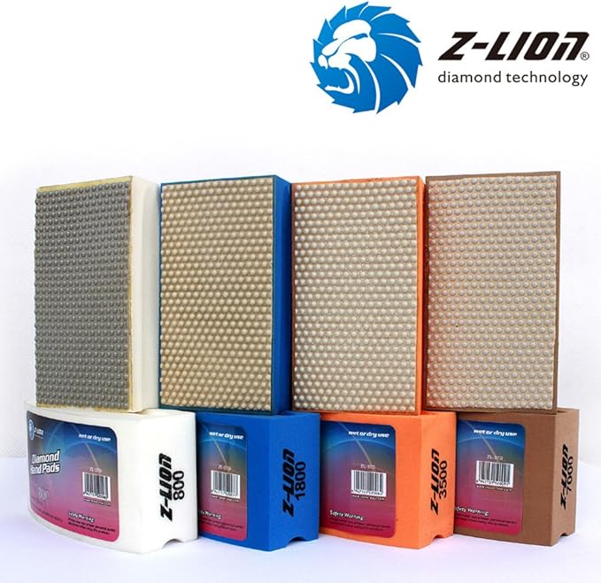 More Buying Choices for Z-Lion Diamond Hand Polishing Pads Arc Shape Back for Glass Stone - Pack of 8 Pcs