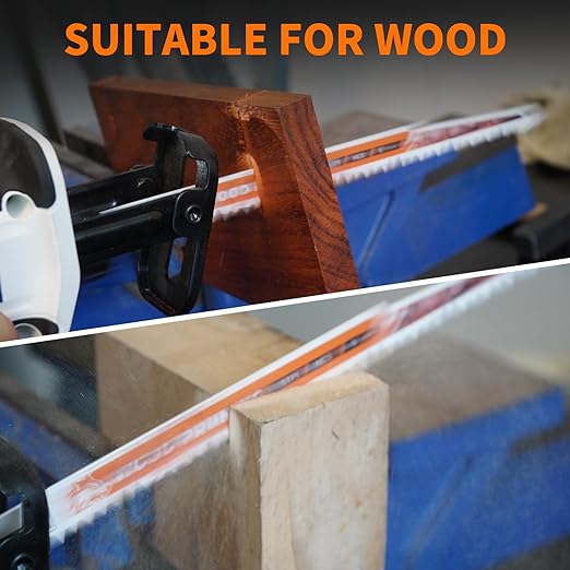 12-Piece Wood Pruning Reciprocating Saw Blade Set, Saw Blades Set, High Carbon Steel Pruning Blades for Tree, Wood and PVC Pipe Cutting