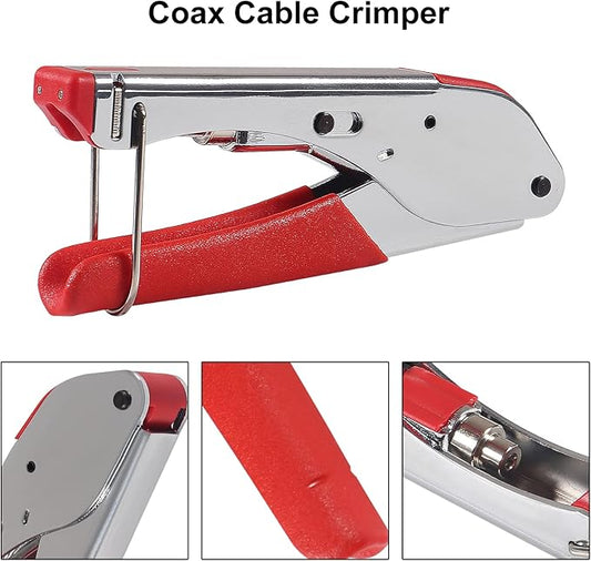 DIANN Coax Cable Crimper Coaxial Compression Tool Kit Wire Stripper with with 5pcs RG6 F Type Connector and 5pcs RG6 Coax Cable Extender (22pcs)