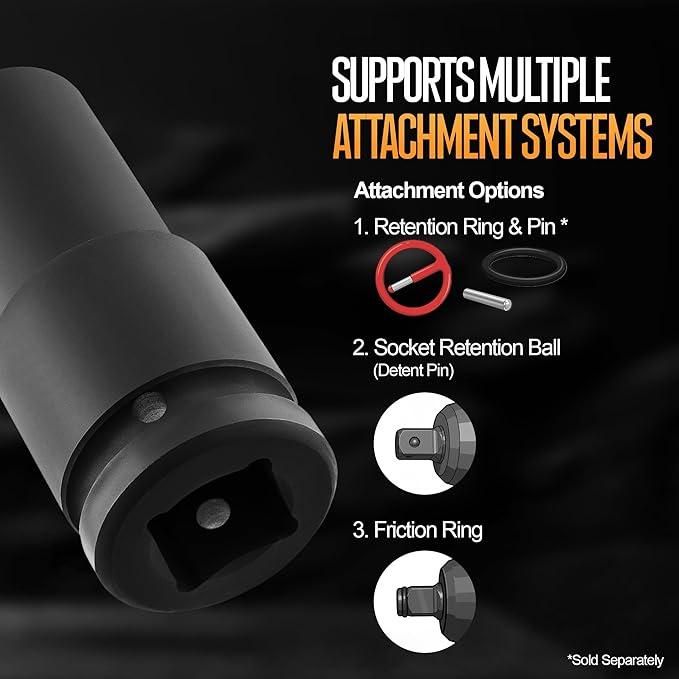 TIGHTSPOT 3/4" Drive 17mm Deep Impact Socket Heavy Duty CR-MO Jumbo Socket 6 Point Automotive Truck and Heavy Equipment Repair