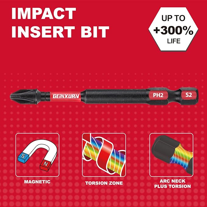 Impact Tough #2 Phillips 3 in. Insert Driver Bits,30Pack Bulk PH2 Screwdriver Bits Set