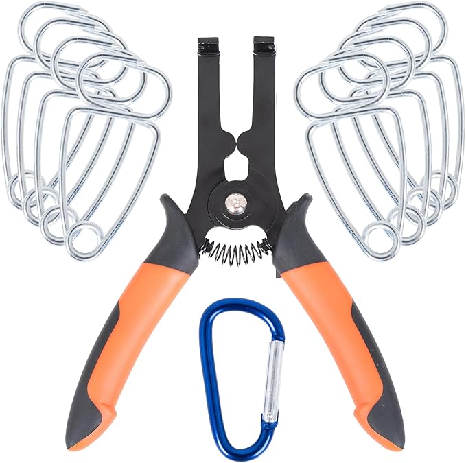 PLATATO 10 Pcs Miter Spring Clamps Kit Spring Loaded Pliers with 8 Miter Clamps for Trim, Woodworking, Picture Frames, Crown Molding Tool