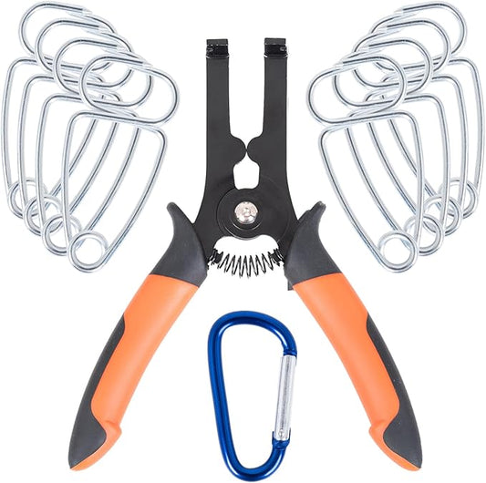 PLATATO 10 Pcs Miter Spring Clamps Kit Spring Loaded Pliers with 8 Miter Clamps for Trim, Woodworking, Picture Frames, Crown Molding Tool