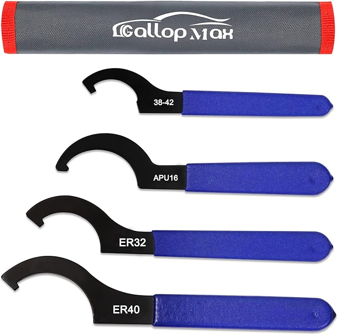 4Pcs Universal Coilover Spanner Wrench Set, Shock Wrench Adjustable Spanners for Most Car and Motorcycle Coil Over Shock Adjustments