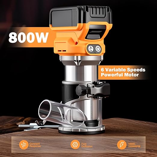 Router Tool 800W for Woodworking Tools with 12pcs 1/4" Router Bits 31000r/Min 110V,Tool Box (US10)