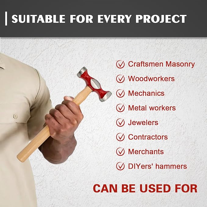 7 Piece Auto Body Repair Kit竊똇ammer and Dolly Tools with Carbon Steel on Wood Handles,Performance Heavy Duty Dollies Set,Roller Fixer Dent Remover Tool.