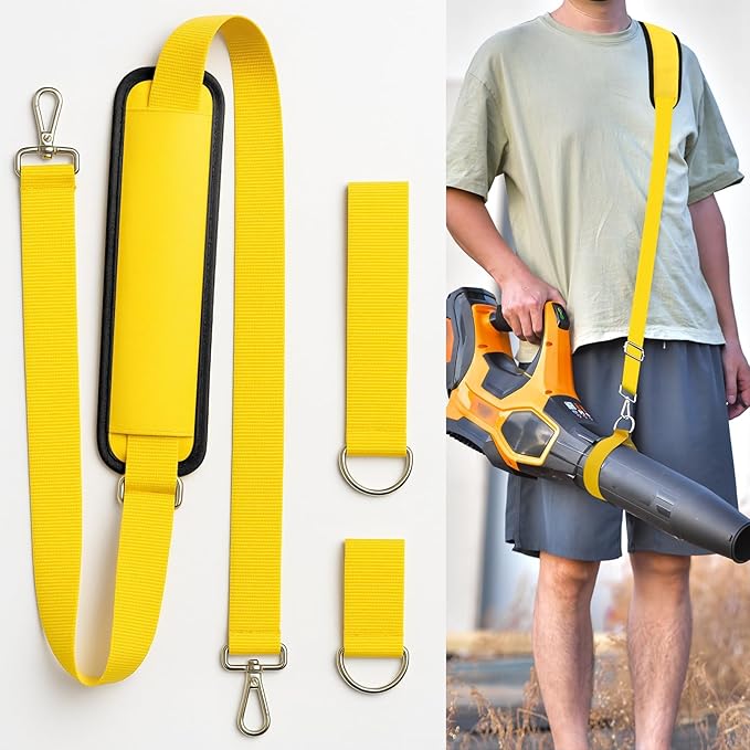 Universal Shoulder Strap for Leaf Blower & String Trimmer, Compatible with WOLFMEN for EGO Power+ for WORX for LAZYBOI for LEAPUL for DEWALT for MZK for Greenworks for BLACK+DECKER (1, Yellow)