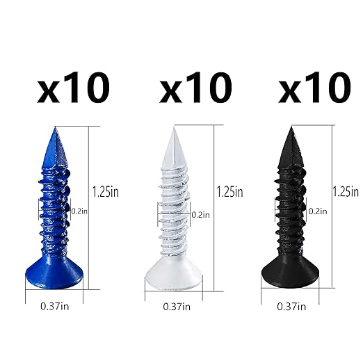 Wensilon(105 PCS) 3/16" Concrete Screw Anchor Kit Blue/Black/White Flat Head for Anchoring to Masonry, Block or Brick Stucco