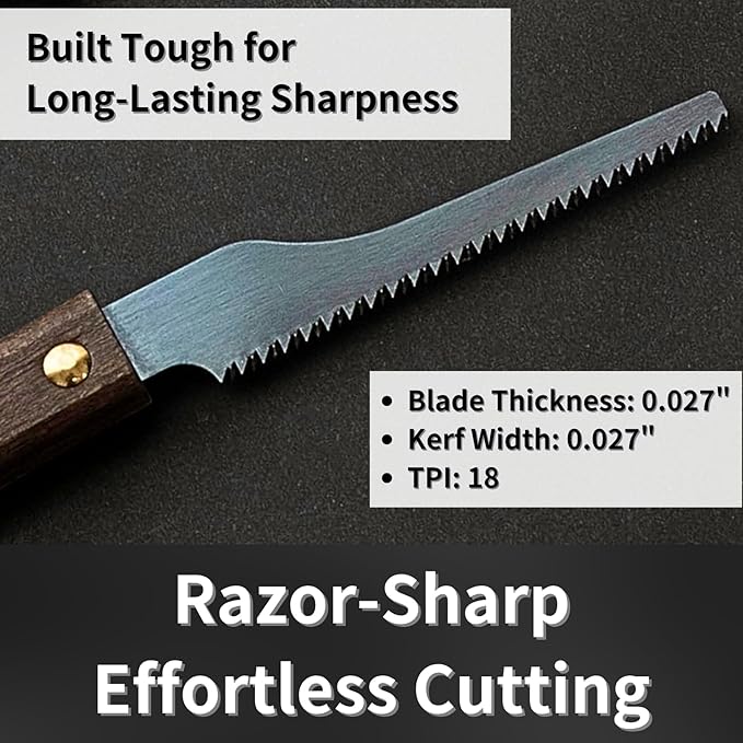 Mini Hand Saw 2.4" for Hobby & Crafts - Precision Japanese Pull Saw for Wood, Plastic, PVC - Razor Sharp Japanese Steel Blade & Wood Handle - Made in Japan