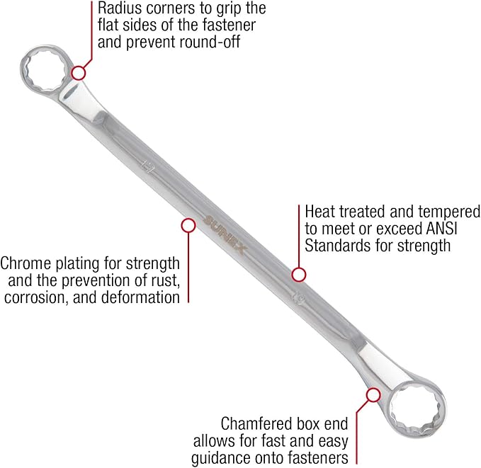 Sunex Tools 9950M Metric Double Box Wrench Set, 5 Piece