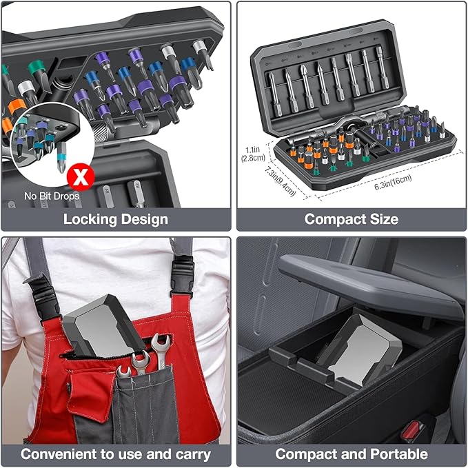 42 in 1 Magnetic Screwdriver Set, DIY Ratchet Screwdriver Set, Multi Bit Magnetic Drive Set with Detachable Ratchet Handle, Portable Gray Repair Tool Kit