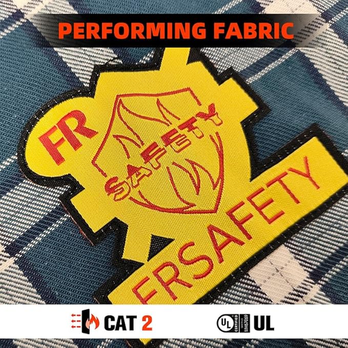 SKSAFETY 7oz FR Shirts for Men, Welding Shirt Hi Vis Flame Resistant 100% Cotton Fire Retardant Longsleeve Shirt CAT2