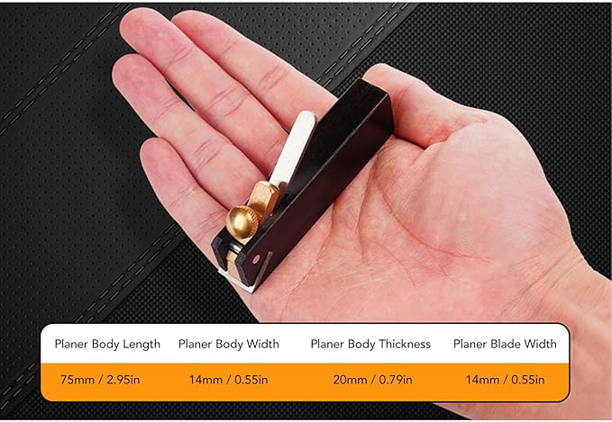 Wood Plane, 2.95x0.55in Small Hand Plane, Ebony Small Trimming Planer, Flat Bottom Hand Planing Tool for Carpenter Trimming, Chamfering, Planing, DIY Wood Cutting