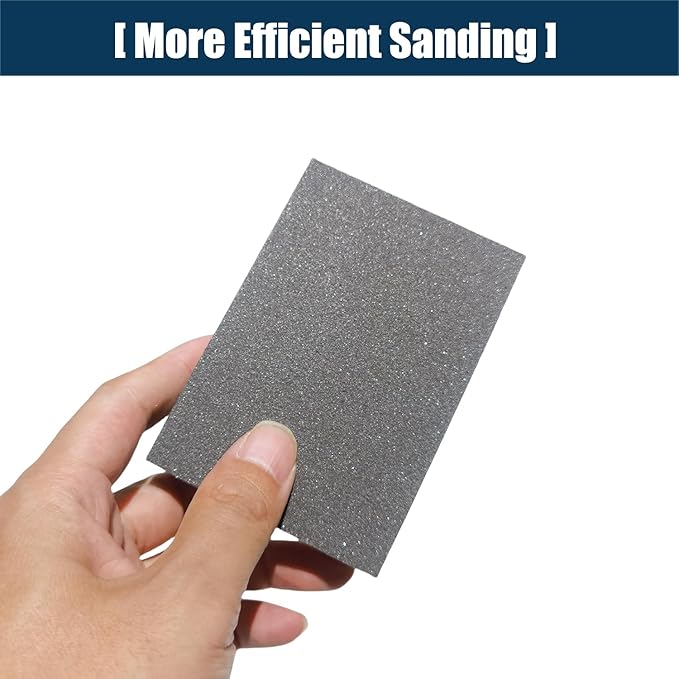 6 PCS 400 Grit Hand Sanding Blocks Set - Superfine Sander Sponge, Wet and Dry Dual-use Sanding Sponges, Washable and Reusable, Ideal for Wood Metal Wall Polish