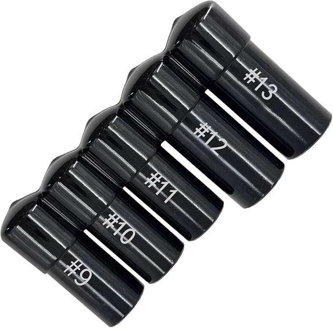 71670 Large Tap Socket Set 5 pcs Compatible with 5/8" 11/16" 3/4" 7/8" and 1" Taps with 1/2" Drive Fits MCTI Standard Taps