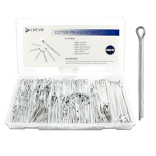 1000 Piece Cotter Pin Assortment Kit - 6 Sizes (1/16??to 5/32?? Durable Split Pins with Case, Corrosion-Resistant for Tractors, Trailers, Marine & Industrial Machinery - Bulk Multi-Size Cotter Key Set