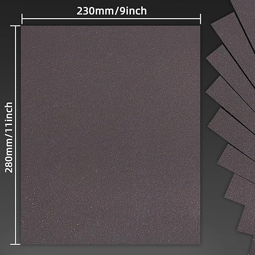 600 Grit Sand Paper, 9 x 11 Inch, 10 Pcs Wet Dry Sandpaper Sheets, Silicon Carbide for Wood, Metal, Automotive Sanding and Polishing, Waterproof and Durable