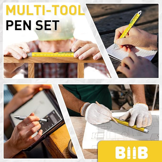 BIIB Mens Gifts for Dad Husband, 9 in 1 Multitool Pen Stocking Stuffers for Men, Christmas Gifts for Men Dad Husband, Anniversary Birthday Grandpa Gifts for Him, Cool Gadgets Useful Tools