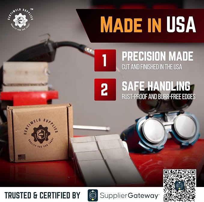 Welding Practice Kit - 304 Stainless Steel, Welding Plate 2 x 4 x1/8 Inch 20 Pack Welding Coupons,Suitable for MIG, TIG, Stick, Arc,MMA