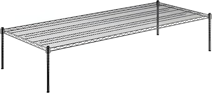 30" x 72" x 14" Black Epoxy Wire Storage Shelf, Dunnage Rack, Commercial 1 Tier Small Shelf