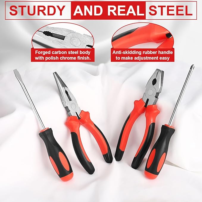 Electric Screwdriver with Tool Kit, 43 PCS Home Tool Set with Cordless Drill Driver, Hand Tool Kits for Home Office DIY Tools