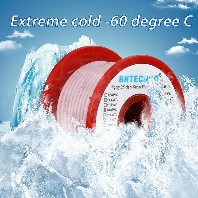 BNTECHGO 18 Gauge Silicone Wire Spool 50 ft Pink Flexible 18 AWG Stranded Tinned Copper Wire