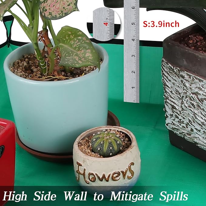 Azureblue Plant Repotting Mat for Indoor Plants Potting Soil Mix, Waterproof Plant Repotting Tray, Potting Mat Gardening Tray for Indoor Potting Succulents Cactus Orchid Pots, Garden Gift(26.8"x26.8")