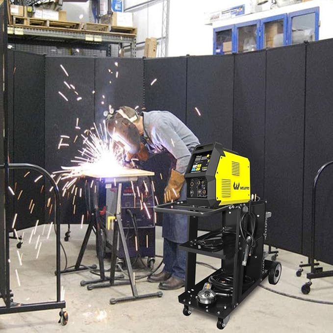 Weldpro Welding Cart for MIG Welder TIG Welder and Plasma Cutter, 3-Tier Heavy Duty welder Cart with 400Lbs Static Weight Capacity, 360째 Rolling Welding Trolley with Swivel Wheels