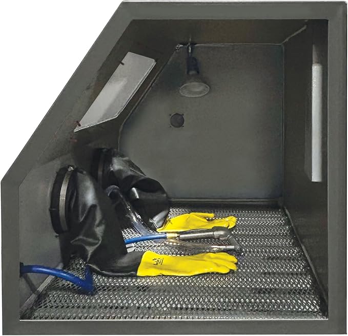 Skat Blast TP Tools USA 2846FP Abrasive Sandblast Sandblasting Cabinet with HEPA Vacuum, 46" W x 28" D x 28" H Work Area, Made in USA