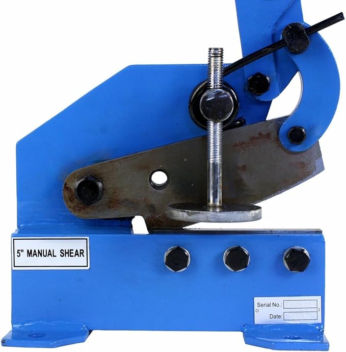 Erie Tools 5" Benchtop Manual Plate Shear ??Cuts Sheet Metal, Rebar, Carbon Steel, Round Stock ??Heavy-Duty Hand Plate Cutter
