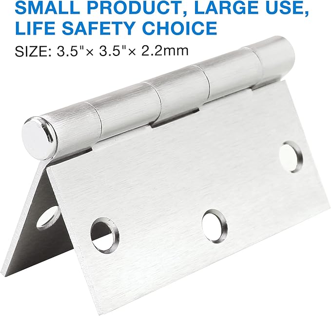 18 Pack Door Hinges 3.5 Inch Satin/Brushed Nickel Door Hinge Interior 3 1/2" Hinges for Doors 3 쩍"x 3 쩍" Square Bedroom Door Hardware Flat Iron Bifold Residential Standard Bedroom Indoor Door Hinges