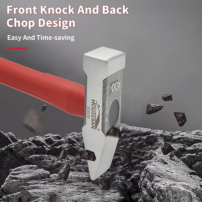 3 Piece Hammer Set, 14" Camping Axe, 400g Engineer Hammer, 20oz Rubber Mallet, Hammers Tools, Large Hammer, Suitable for Home Renovation, Woodworking, Construction, DIY