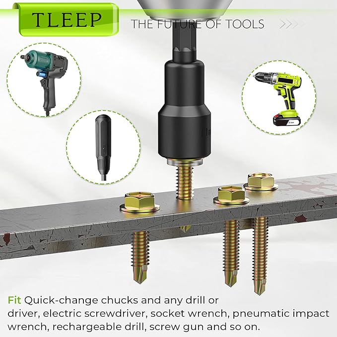 20 x Magnetic Nut Driver Set for Impact Drill + 3 x Power Drill Bit Extensions(50/100/150mm) + Storage Bag, 65MM Metric & SAE 1/4" Impact Driver Drill Bit Set, Cr-V Steel Screwdriver Socket Set